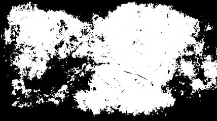 Distressed Grunge Border Texture, Black and White Scratched Frame Overlay