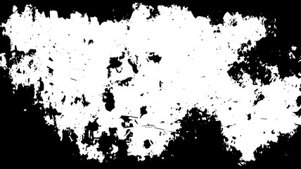 Distressed Grunge Border Texture, Rough Black and White Ink Splatter Frame for Urban Design Projects