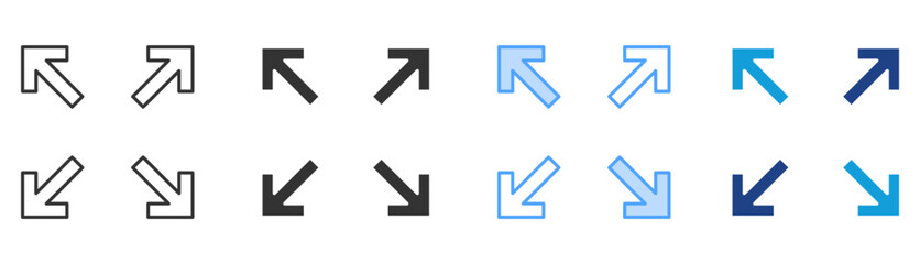 Maximization Icon Set Multiple Style Collection