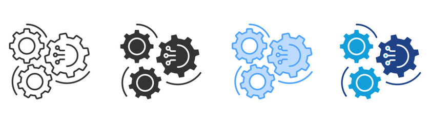 Automation Icon Set Multiple Style Collection