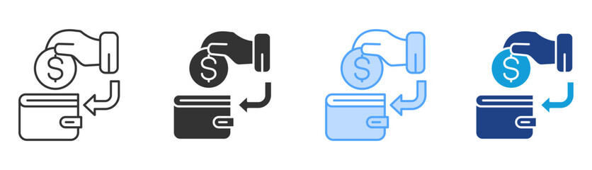 Obraz premium Income Icon Set Multiple Style Collection