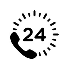 24 Hour Call Service Icon