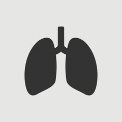 Vector Simple Isolated Lungs Icon
