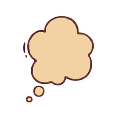 Beige Thought Bubble Vector