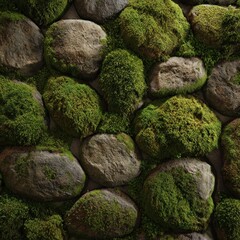Moss-Covered Stone Wall