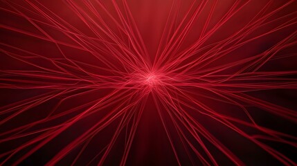 Fototapeta premium The image contains an abstract design of numerous glowing red lines radiating outward from a central point, creating a vibrant, energetic, and almost ethereal effect.