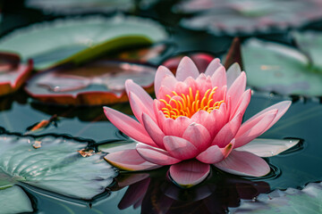 pink water lily