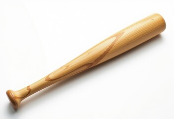 Wooden baseball bat on white background