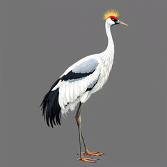 Obraz premium crowned crane bird vector illustration isolated