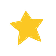 Flat yellow star icon with textured edges, great for fantasy visuals, children’s content, or decorative magical night sky elements.


