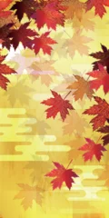 Gordijnen 紅葉　もみじ　秋　背景  © J BOY