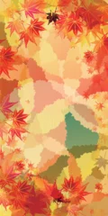 Gordijnen 紅葉　もみじ　秋　背景  © J BOY
