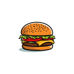 Hamburger logo icon flat vector design