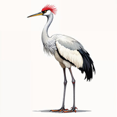 Fototapeta premium crowned crane bird vector illustration isolated