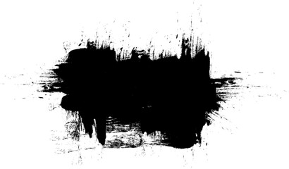 black ink brush painting banner label artistic grunge graphic element