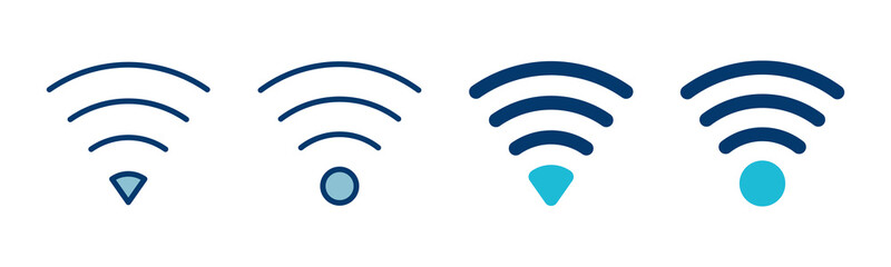 WIFI Icon vector isolated on white background. signal vector icon. Wireless and wifi icon or sign for remote internet access