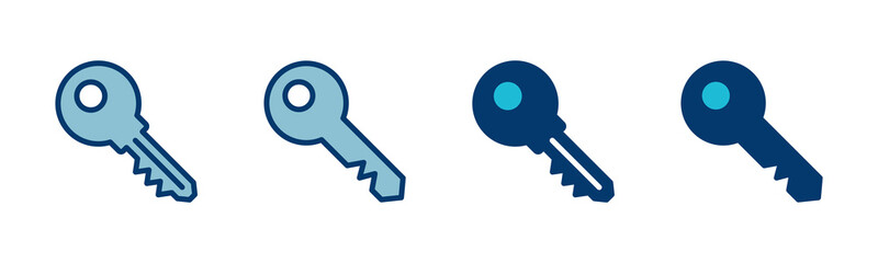 Key icon vector isolated on white background. Key vector icon. Key symbol. security