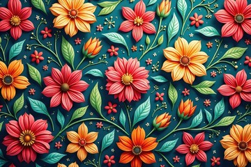Intricate, flowing floral pattern, continuous design , black, wallpaper, blossom