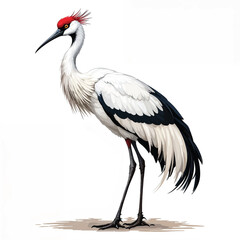 Obraz premium crowned crane bird vector illustration isolated
