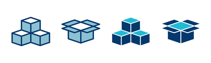 Box icon vector isolated on white background. Cardboard box, packaging open. Box vector icon