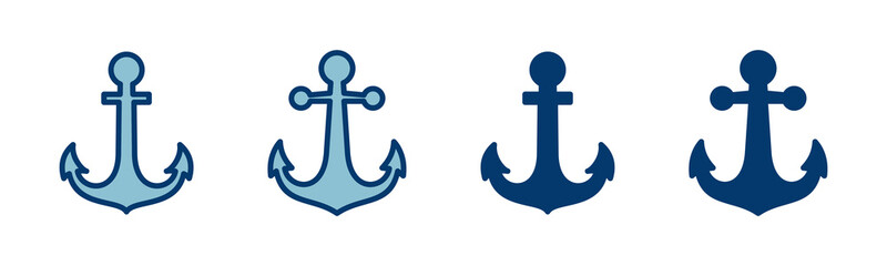 Anchor icon vector isolated on white background.Anchor symbol logo. Anchor marine icon.