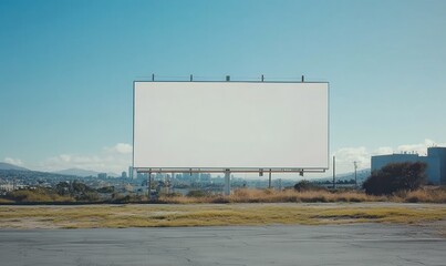 Blank Billboard in Urban Landscape