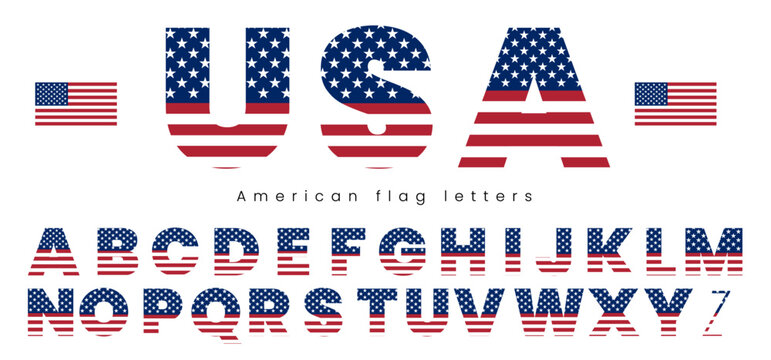 fourth of july usa america flag letters