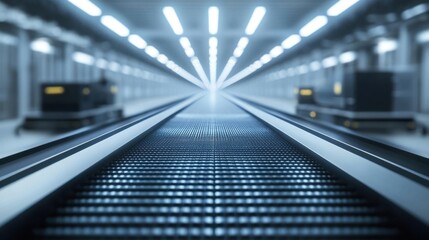 Fototapeta premium Modern airport moving walkway.