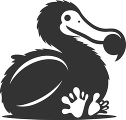 Illustration silhouette of a dodo bird vector drawing © MDAbdul