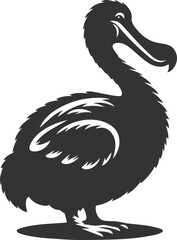 Illustration silhouette of a dodo bird vector drawing © MDAbdul