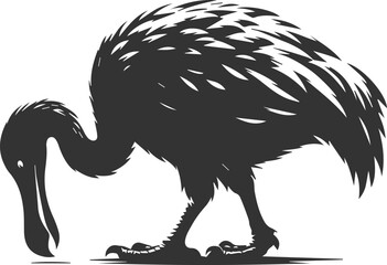 Illustration silhouette of a dodo bird vector drawing © MDAbdul