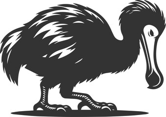 Illustration silhouette of a dodo bird vector drawing © MDAbdul