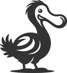 Illustration silhouette of a dodo bird vector drawing © MDAbdul