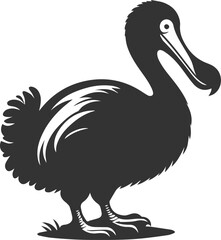 Illustration silhouette of a dodo bird vector drawing © MDAbdul