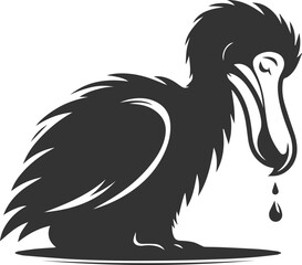 Illustration silhouette of a dodo bird vector drawing © MDAbdul