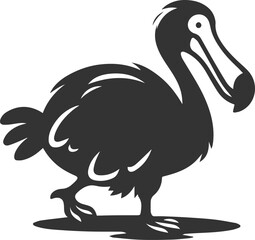 Illustration silhouette of a dodo bird vector drawing © MDAbdul