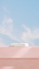 A product display background featuring a bright sky backdrop in portrait
