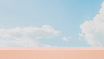 A product display background featuring a bright sky backdrop in landscape
