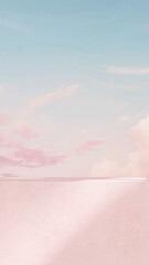 A product display background featuring a bright sky backdrop in portrait