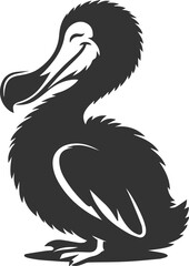 Illustration silhouette of a dodo bird vector drawing © MDAbdul