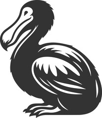 Illustration silhouette of a dodo bird vector drawing © MDAbdul