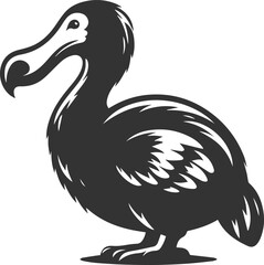 Illustration silhouette of a dodo bird vector drawing © MDAbdul