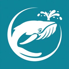 Obraz premium Stylized graphic of a whale within a circle.