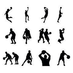 basketball players silhouettes