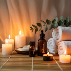 spa still life with candles