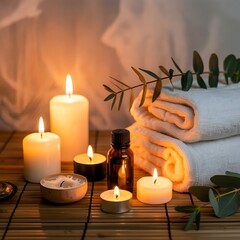 spa still life with candles
