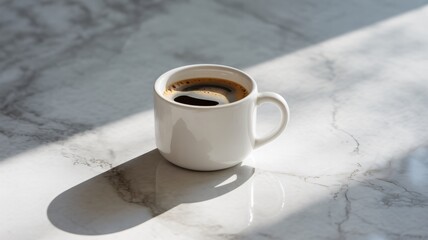 cup of coffee on a wooden table