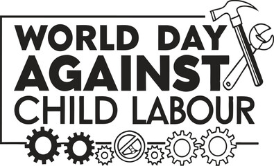 World Day Against Child Labour Typography – Black Text on White Background