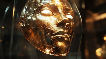 Golden Legacy, An Intricate Close-Up of an Ancient Golden Mask
