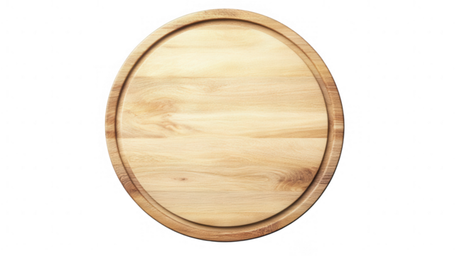 Wooden Pizza Plate PNG on Transparent Background for Culinary and Food Projects